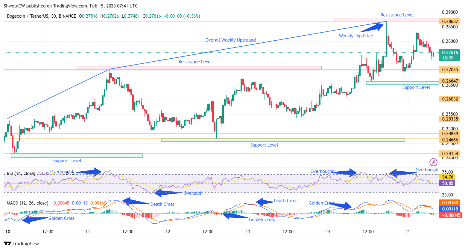 Chart 1, Analyzed by ShwetaCW, published on TradingView, February 15, 2025